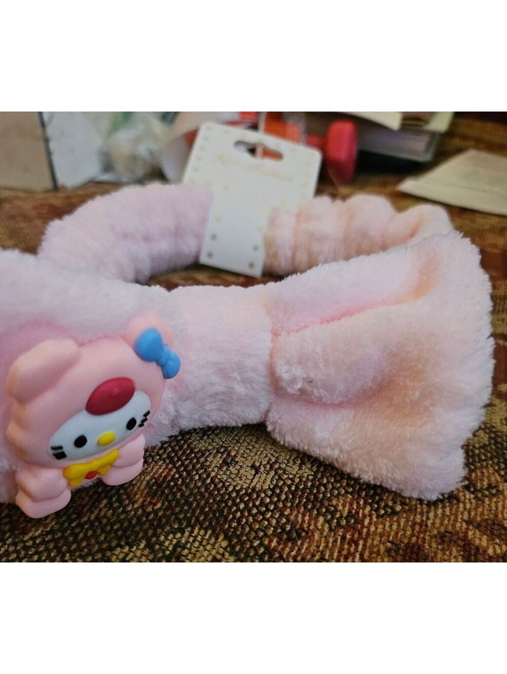 NEW - Sanrio Hello Kitty bear Spa Headband Hair Holder Plush Headband NWT